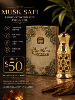 ✨ MUSK SAFI ✨
Premium Concentrated Perfume Oil

✔ Long-lasting fragrance
✔ Rich musky scent
✔ Elegant luxury bottle
✔ Perfect gift idea

💰 Only $50
?