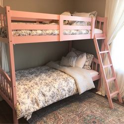 New! Twin/Twin Pink Wood Bunk bed *FREE DELIVERY*