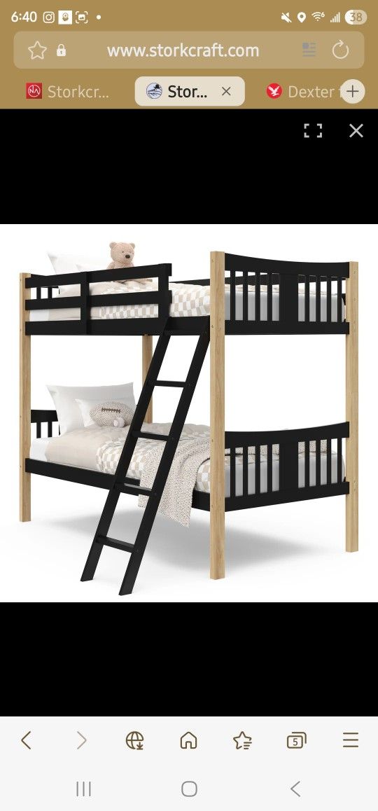 Storkcraft Caribou Bunk Bed - Black/Natural