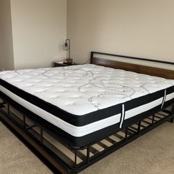 King Bed Frame, mattress , Box Spring 