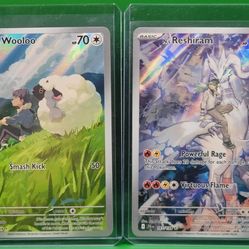 Hop's Wooloo #170 Pokemon & N's Reshiram #167 Pokemon Journey Together, IR, FP