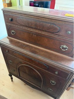 Antique dresser set and headboard
