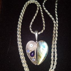 Sajen 925 Sterling Silver Heart Pendant With Sterling Silver Chain
