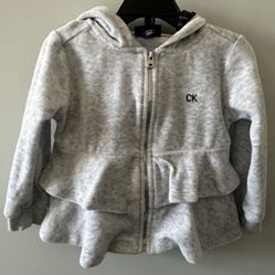 Calvin Klein girls' gray hoodie jacket in size 24 months