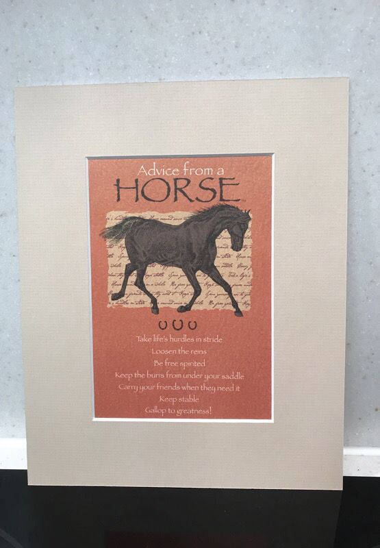 Tan Matted Print Advice From A Horse