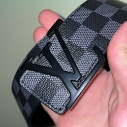 Louis Vuitton Canvas Damier Graphite LV Initiales Belt