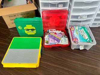 Assorted Legos with some bins