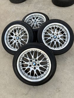 rims GENUINE 2 PIECE BMW E39 OEM BBS RS740 17x8 Silver Wheels 5x120 $850 For All 4 rims And Tires
