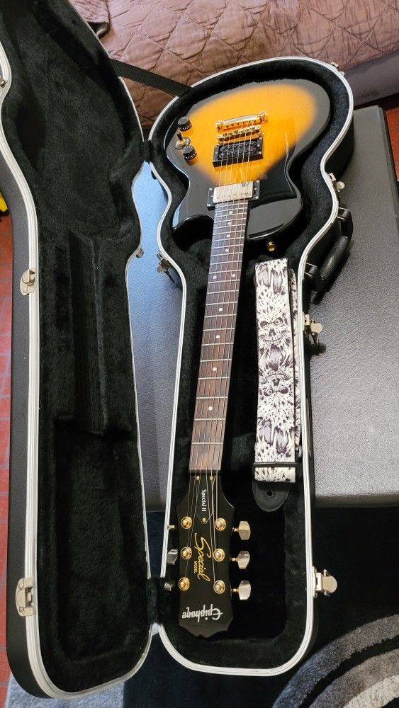 EPIPHONE LES PAUL SPECIAL II PLUS TOP LIMITED-EDITION ELECTRIC GUITAR IN SUNBURST COLOR