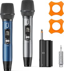 Brand New Wireless Dual Microphone System – 2 Metal Karaoke Mics, 240FT Range
