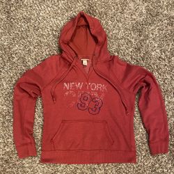 Red New York 93 Hoodie-Juniors L