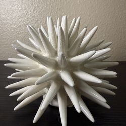 White ceramic sea urchin décor