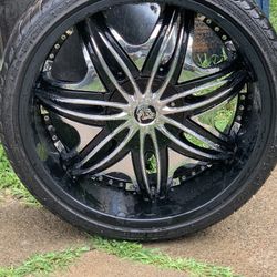 22” Rims Chrome And Black