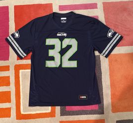Chris Carson #32 Seattle Seahawks Mens NFL Team Apparel Jersey Navy Size Large