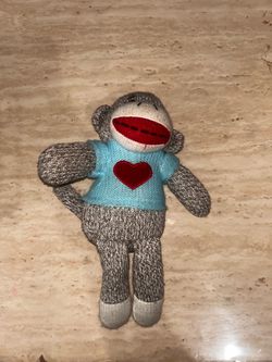Dan Dee Sock Monkey Plush Toy - Heart Sweater 9"