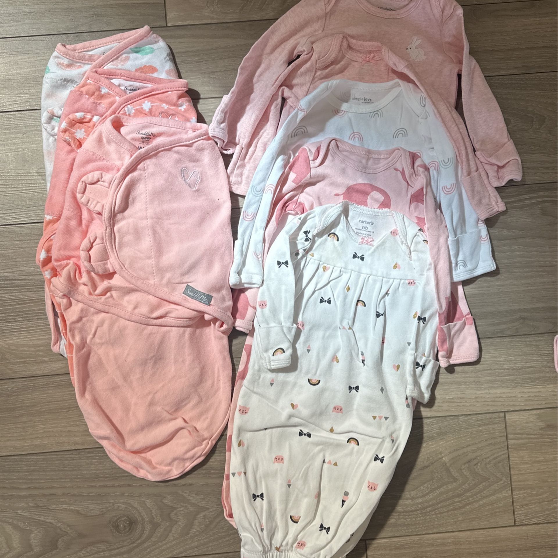 Newborn Baby Girl swaddle and Sleep Gowns 