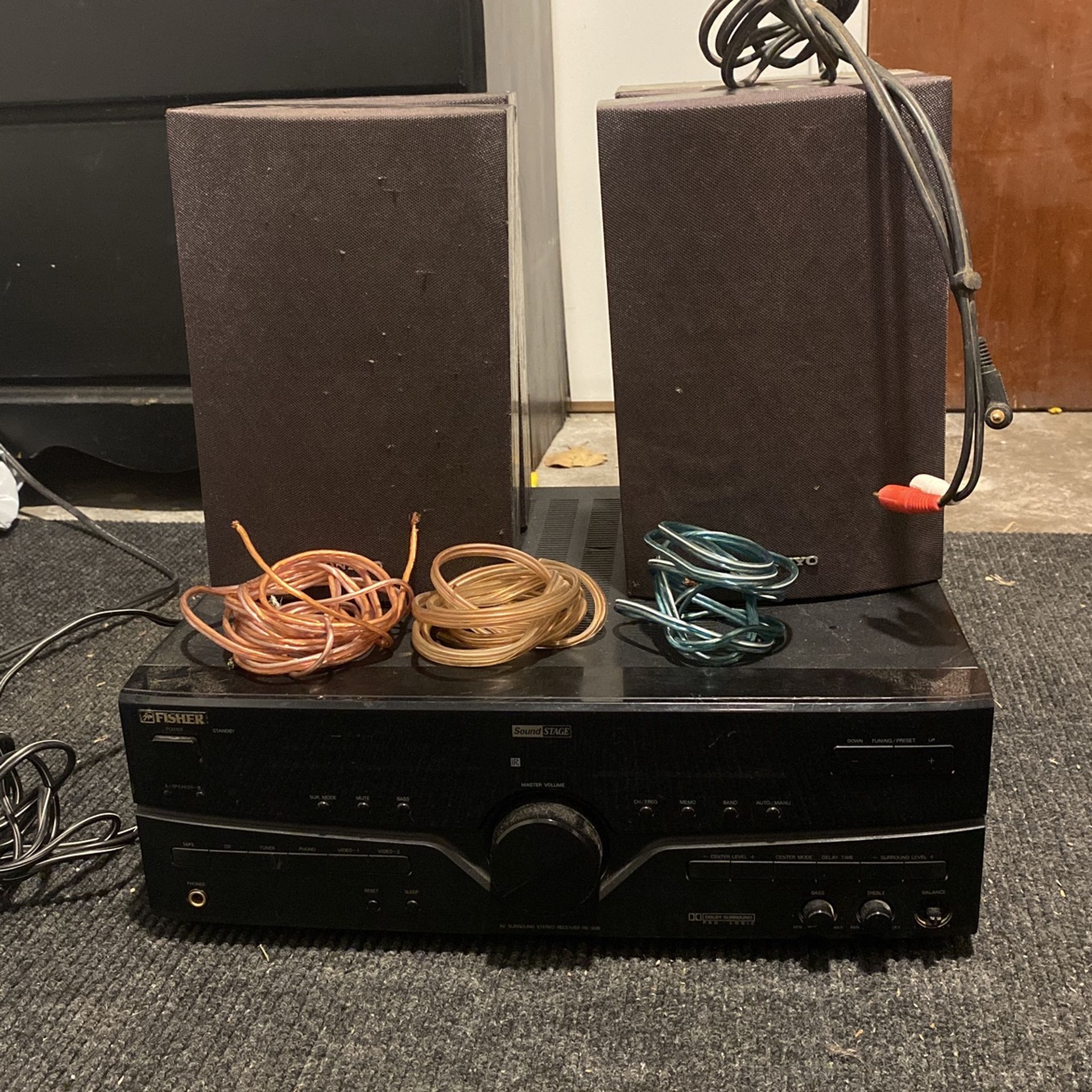 Onkyo Surround Sound System With Fisher Receiver And Speaker Wire