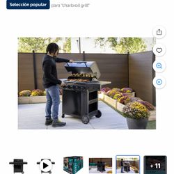Charbroil Performance Series Parrilla de Gas Savormax de 5 Quemadores con Quemador Lateral y Plancha de 12"