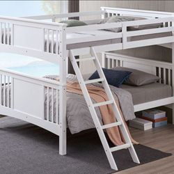 Brand New White Full Over Full Bunk Bed