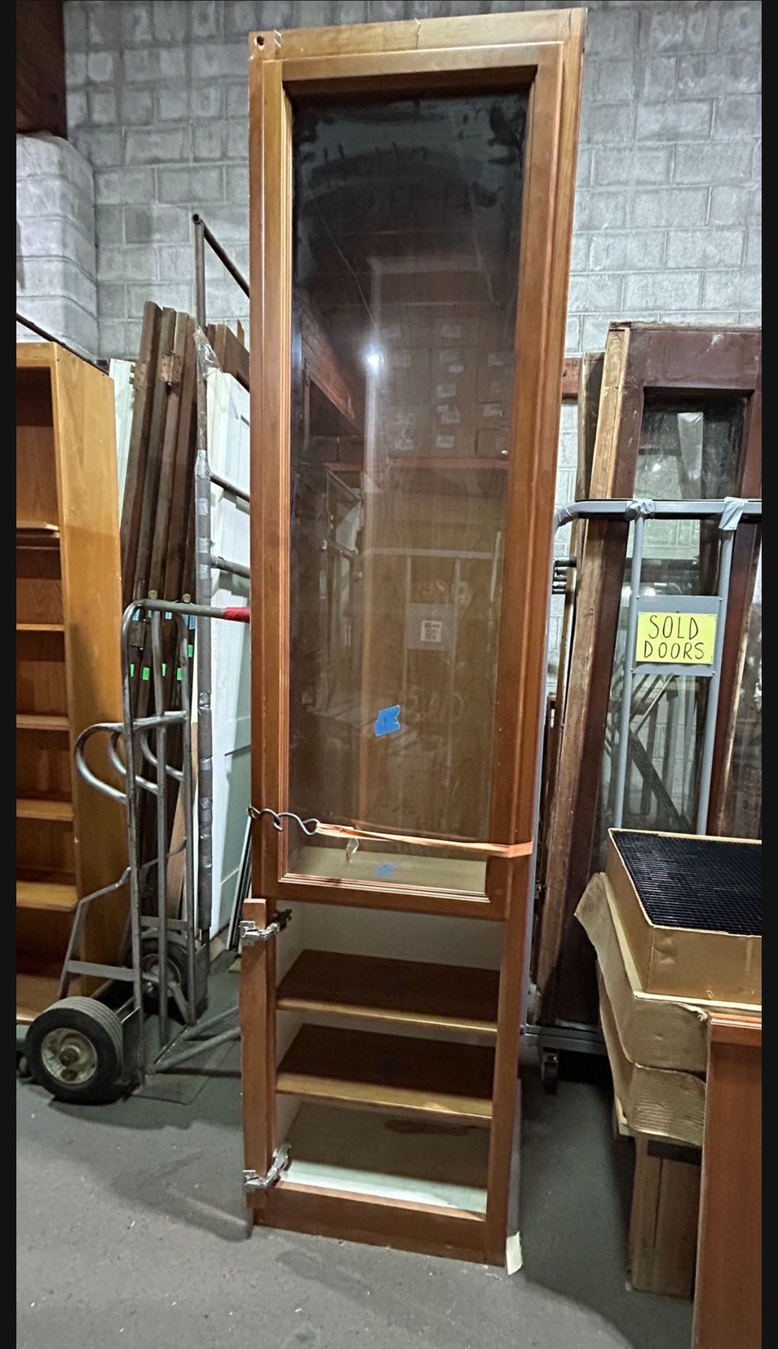 Ceiling High Cabinet with Beveled Glass Door