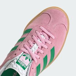 Adidas Gazelle Bold Platform Sneakers shoes Pink with green 