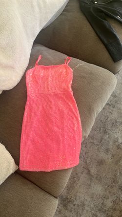 Neon pink shimmer dress