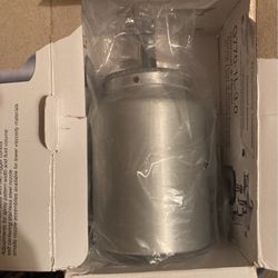 1L Aluminum Paint Spray Cup incl Lid and Brass Siphon Tube w/3/8" Attachment Nut