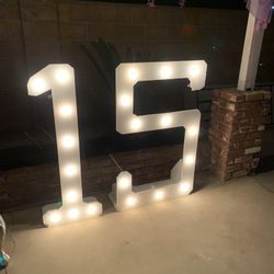 Quinceañera Numbers With Lights