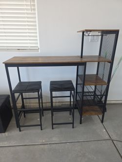 Bar table and chairs