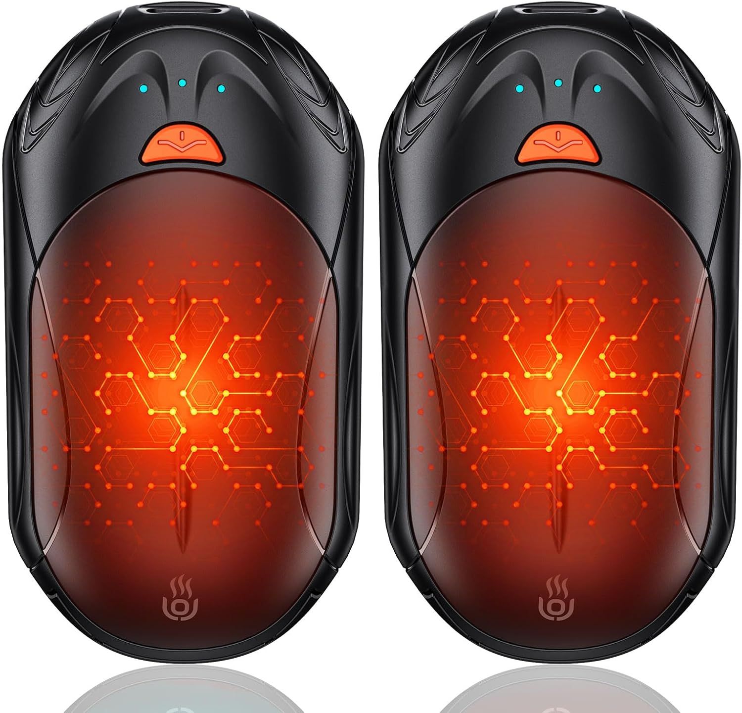 2-Pack Hand Warmer Rechargeable 6000mAh OUTJUT Portable Pocket Warmer 3 Heating Modes USB Electric Split Rechargeable Hand Warmer Suitable for Outdoor