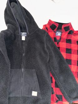 Boys size 12 Sherpa zip up hoodie and fleece pullover