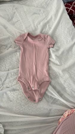 Newborn Carter's Pink Ribbed Baby Onesie