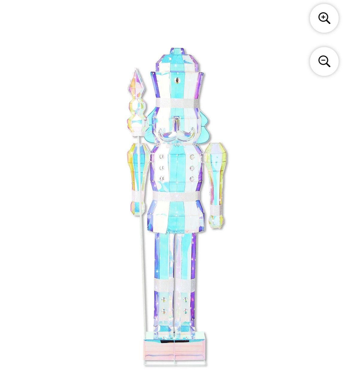 Light-Up Prismatic Nutcracker Indoor/Outdoor Christmas Decoration, Iridescent, 6', by Holiday Time