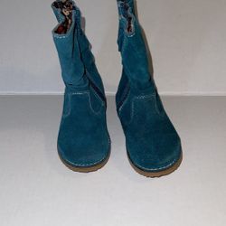 Girls Suede Boots Sz 7 Teal