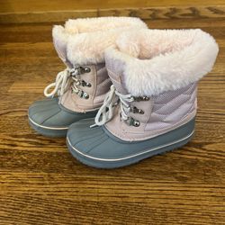 London Fog Toddler Girls Faux Fur Winter Spring Pink Duck Boots size 10