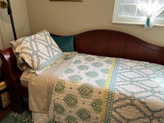 Cherry Wood Sleigh Bed Frame Twin