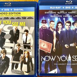 NEW NOW YOU SEE ME 1 & 2 BLU-RAY MOVIES. NO DIGITAL