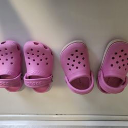 Toddler Pink Crocs- 2 Pairs- SIZE 6C