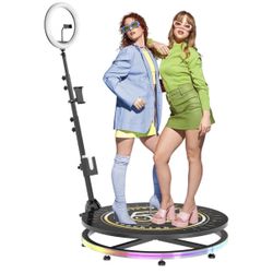 360 Photo Booth Machine for Parties with Flight Case,Software APP Remote Automatic 360 Spin Camera Video Booth (Light Box, 23in)