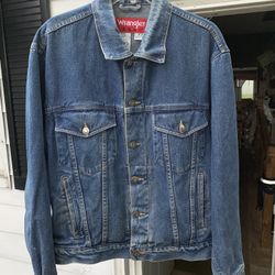 Vintage 90s Wrangler Hero Men's Size Medium Blue Jean Jacket 622814-W Denim Coat