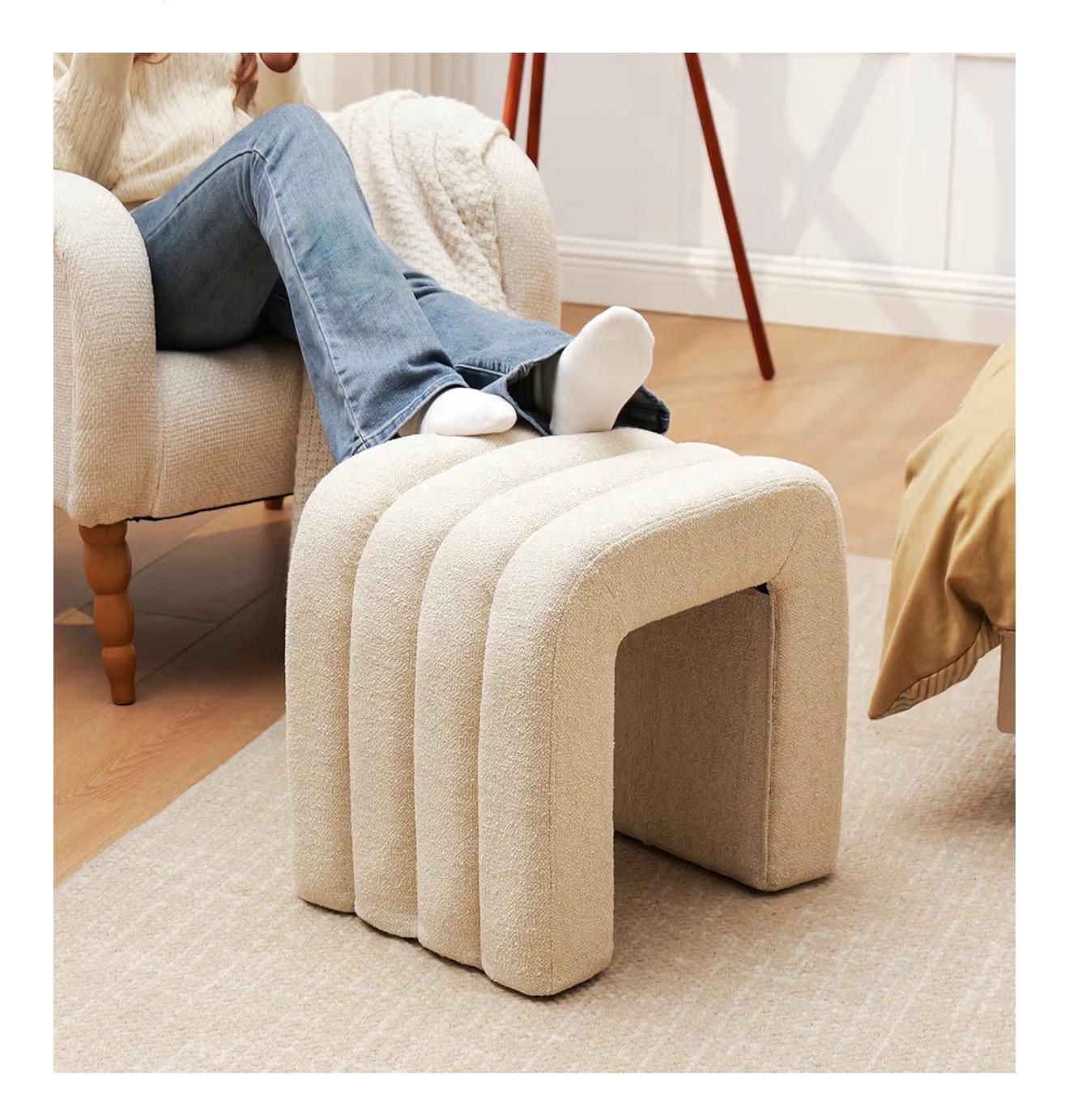 Set Of 2 Multi-Functional Ottoman Stool, Footrest for Couch, Modern Vanity Stool for Make-up Room, Living Room and Entryway, Small Cute Footstool (Be
