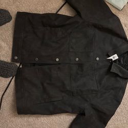 Banana Republic-Vegan leather Trucker Jacket 