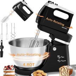 Brand New in Box Vikaluz 4.8 QT Tilt Head Stand Mixer 250 Watt 5 Speeds Auto Rotating Bowl Beater
