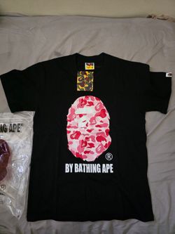 A Bathing Ape BAPE Black Camo Ape Head T-Shirt Size M