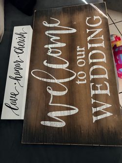 Welcome to Our Wedding Wooden Sign