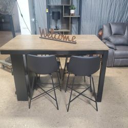 High Top Dining Set With  4 Chairs  (New)