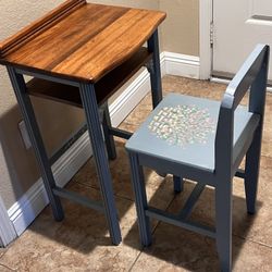 Solid Wood Kids Desk And Chair 