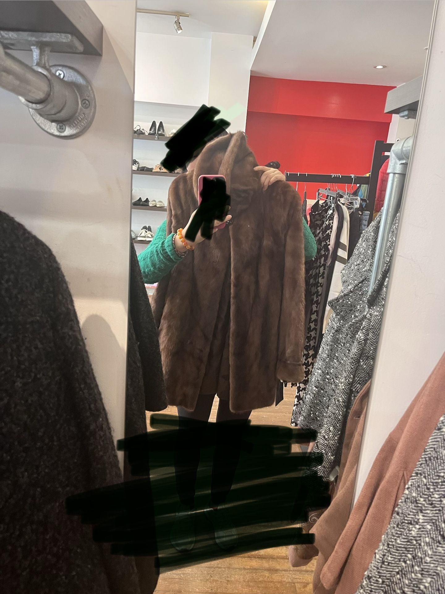 Authentic Long Brown Mink Coat