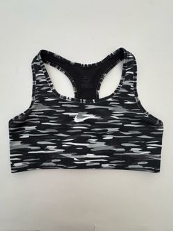 Pre Owned Good Last Photo Print Crack Nike Dri Fit Victory Haze  Compression Sports Bra Camo Black Gray White Women Size Medium