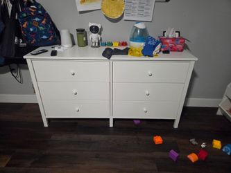 White 6 drawer Ikea dresser- like new